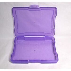 Bright Creations Three Purple Storage Boxes Plastic Transparent Snap Lid 4x6 Ins